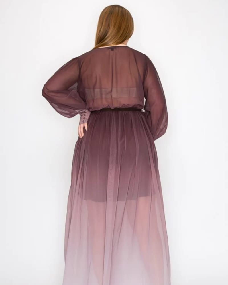 Ombre chiffon maxi dress sales
